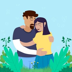 Couple hug